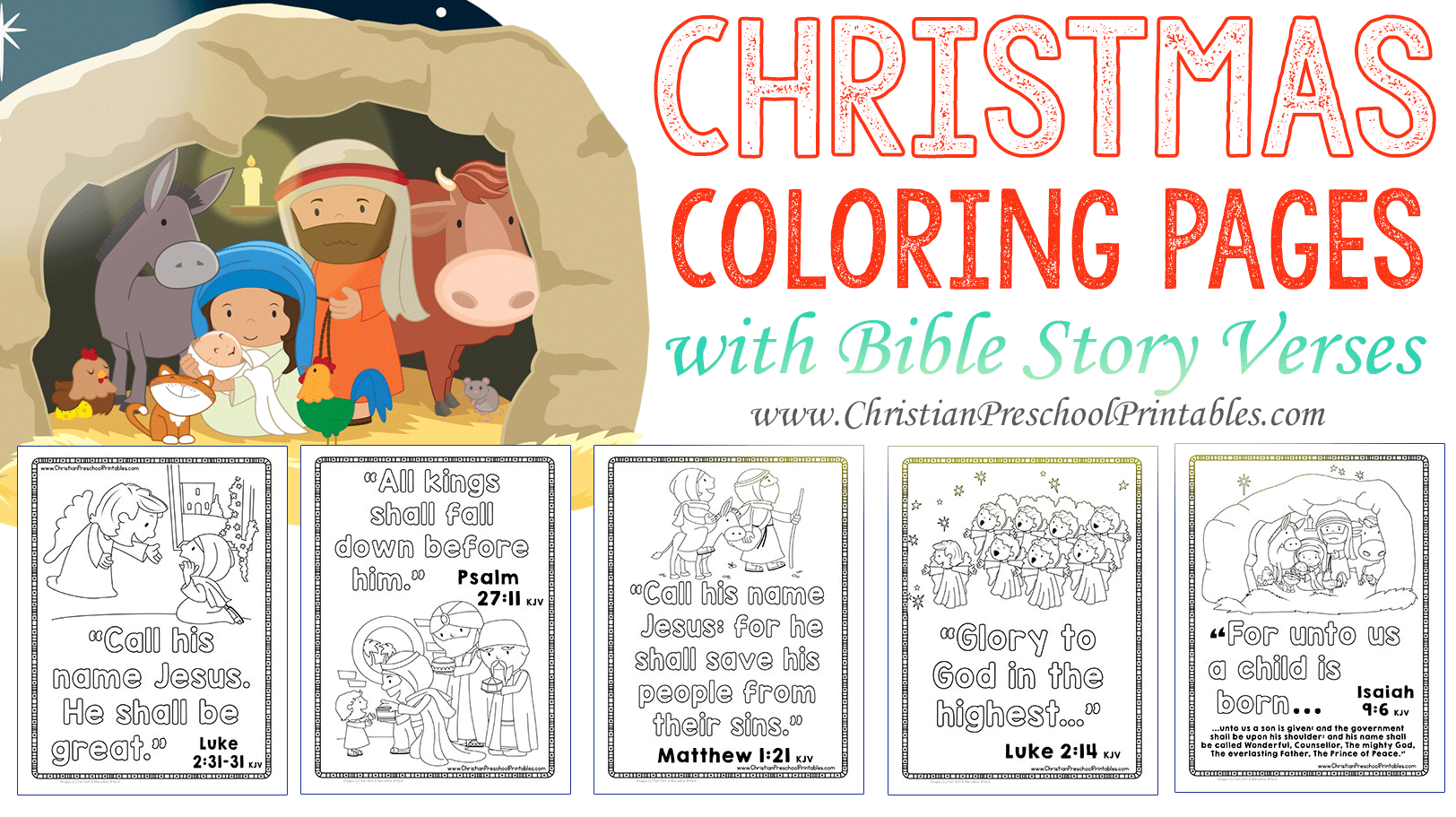 christmas bible verse printables - christian preschool printables